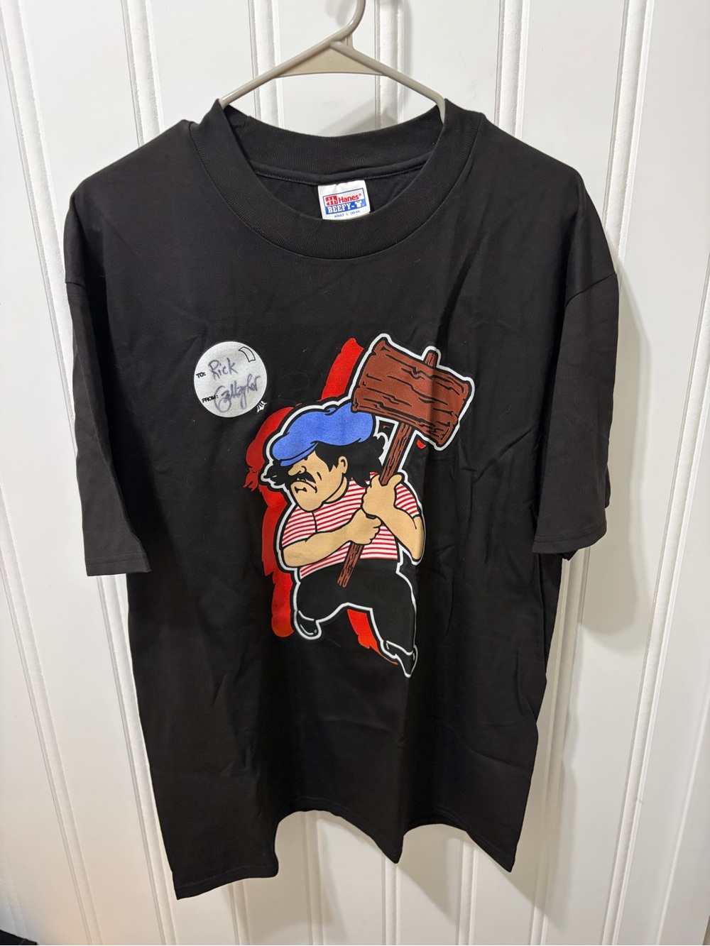 VTG 90s Gallagher Signed T Shirt L Sledgeomatic Smashed Watermelon Hanes Beefy